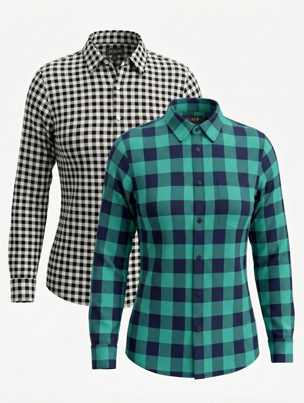 J. Crew 100% Cotton Plaid Shirts - Set Of 2